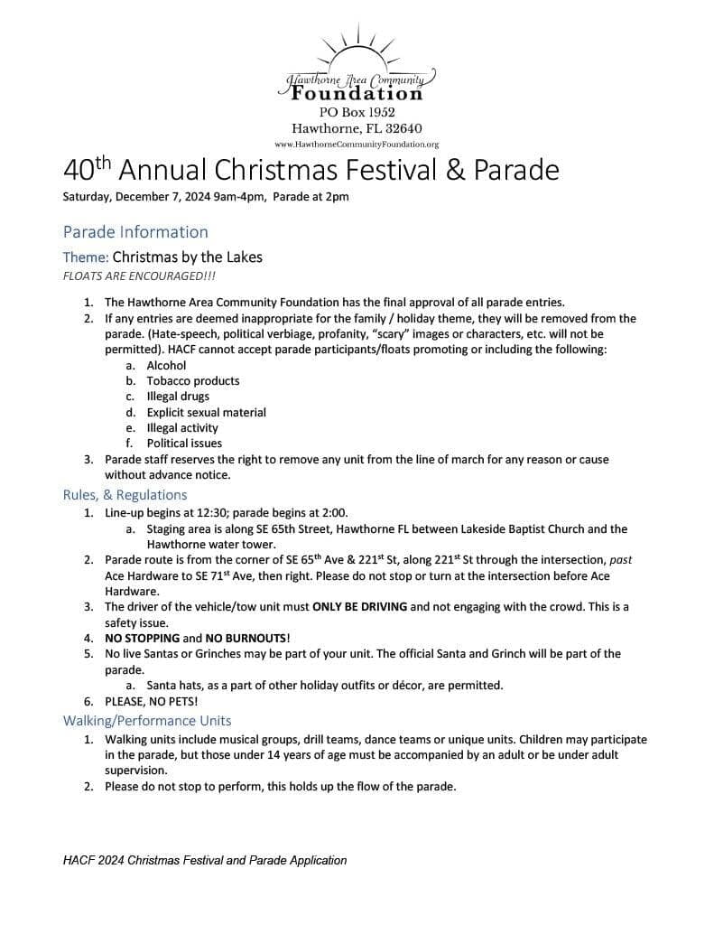 Parade rules